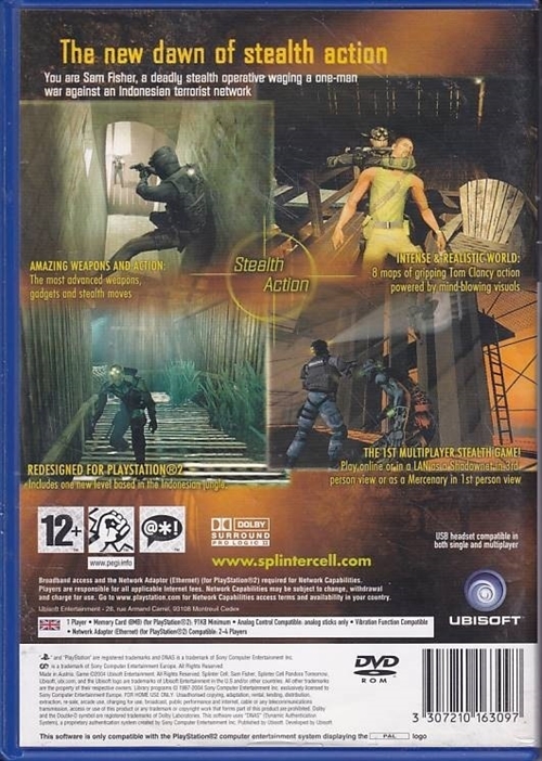 Tom Clancys Splinter Cell Pandora Tomorrow - PS2 (B Grade) (Genbrug)